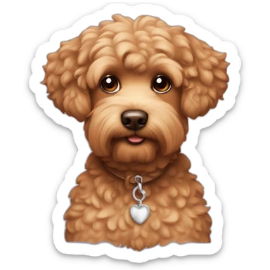 Caniche marron buenos dias sticker