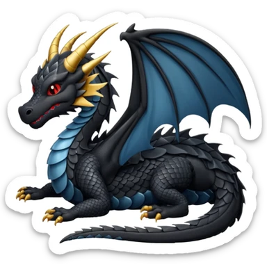 black dragon sleeping sticker