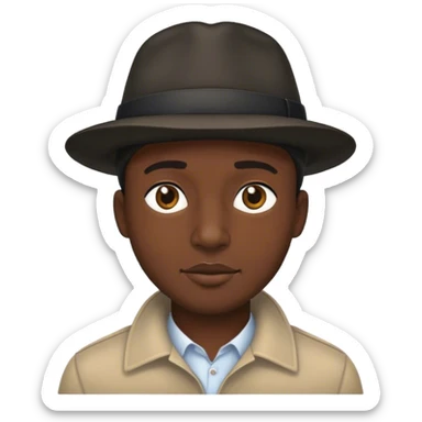 black silhouette of man in hat sticker