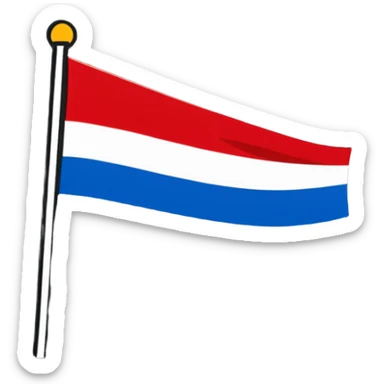 Flag of the Netherlands with red white and blue horizontal stripes sticker