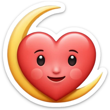 Heart and moon emoji sticker