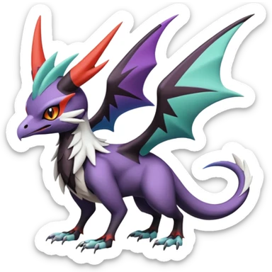 Noibat-Noivern-Silvally-Fakémon-hybrid-creature (full body)  sticker