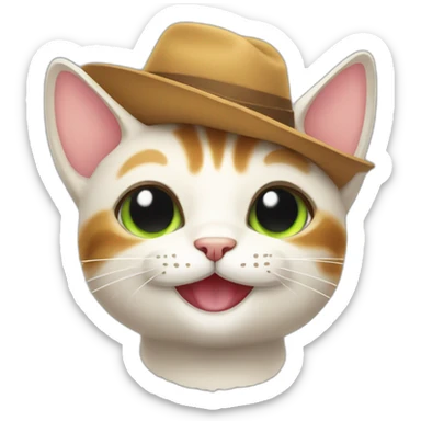 CAT WITH A CUTE HAT SMILING AND WINKING sticker