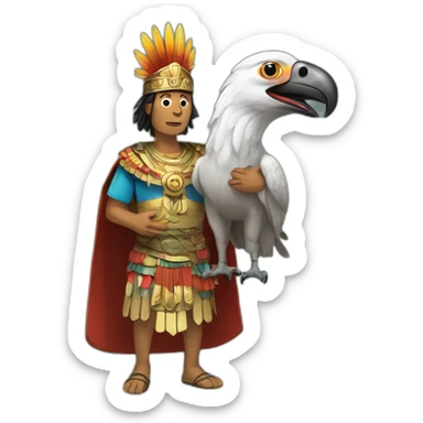 Inka emperor holding a Andean condor sticker