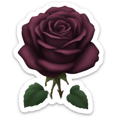 dark rose with black stem sticker