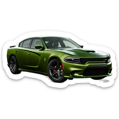Dodge SRT Charger  olive green sticker