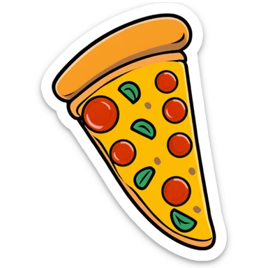 Italy pizza with mozzarella and basil sticker