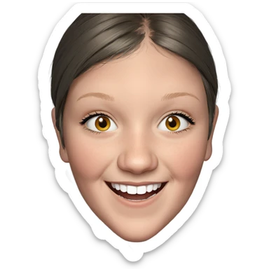 smiling girl in grey hoodie sticker