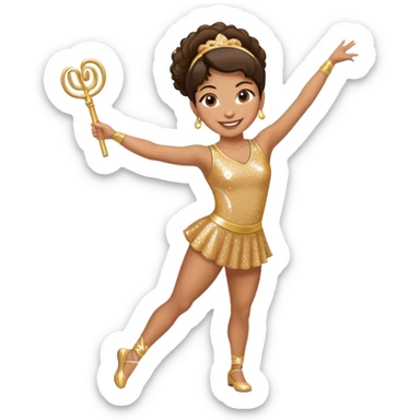 Baton twirling Hispanic woman sticker