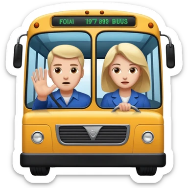 A man throwing one woman into a bus  sticker