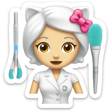 hello kitty as an esthetician  sticker