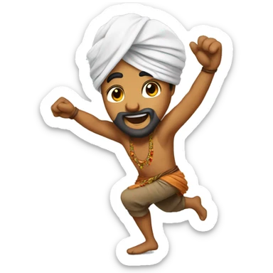 Make an Indian guy with turban dancing  sticker