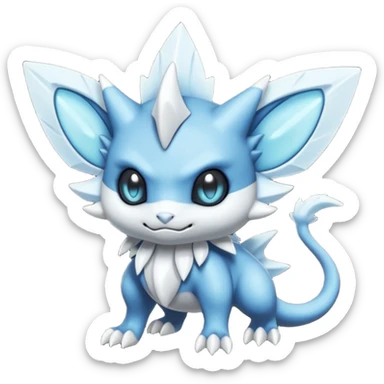 Elemental shady edged scaled murky dark dusky mechanical frosty fairy-like fantasy epic rare Glalie-Sneasel-Togetic-Pokémon-Fakémon-hybrid-creature sticker