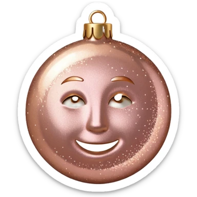 rose gold glittery ornament sticker