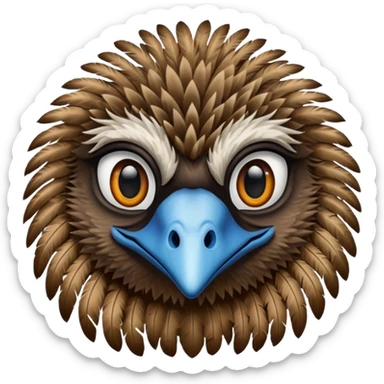 Emu face close up  sticker