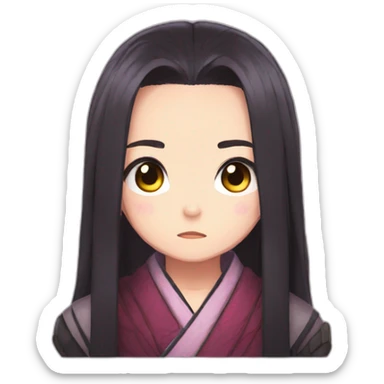Sad nezuko from demon slayer sticker