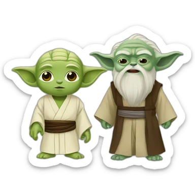 Tall yoda and small Obi-Wan sticker