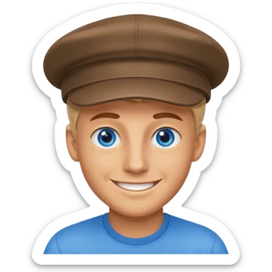 Joven moreno con gorra sonriendo sticker