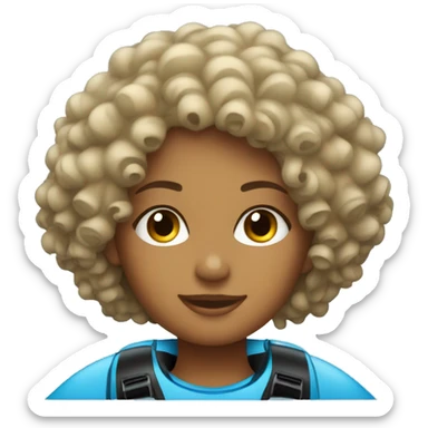 Curly haired girl on a jet ski  sticker