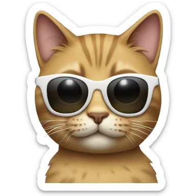 Cat with sunglasses sticker