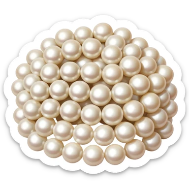 Pile of only white pearls sticker