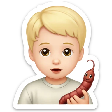 Kleiner Spatz mit Regenwurm  sticker