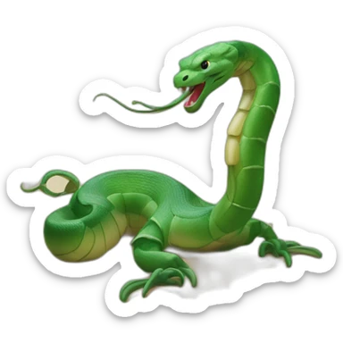 Serpent sur une vache à côté d’un crabe sticker