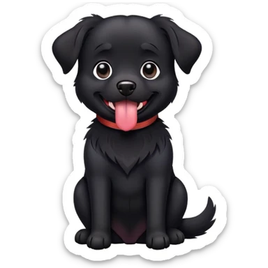 Perro negro saying guau sticker