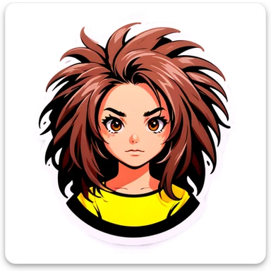 Very messy hair sticker