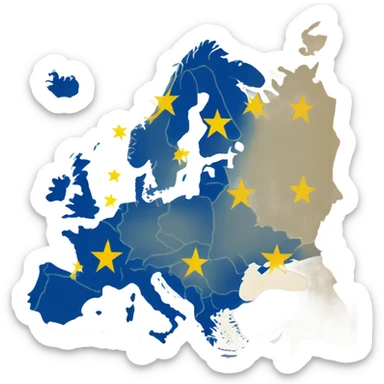 Map of Europe Euro Flag sticker
