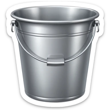empty silver bucket sticker