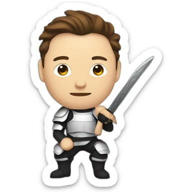 Elon Musk with a katana sticker