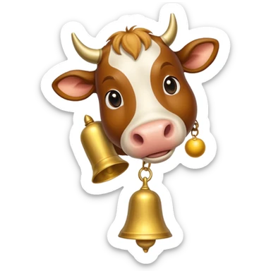 cow tail with golden bell  sticker