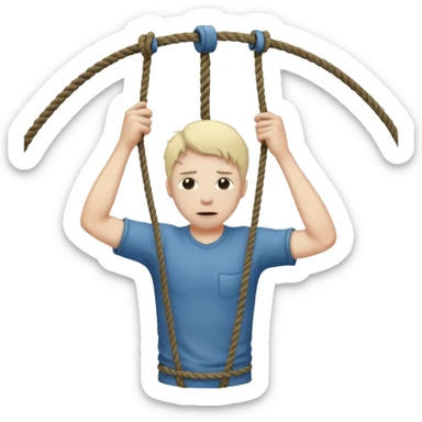 Man hanging himself with a rope  sticker