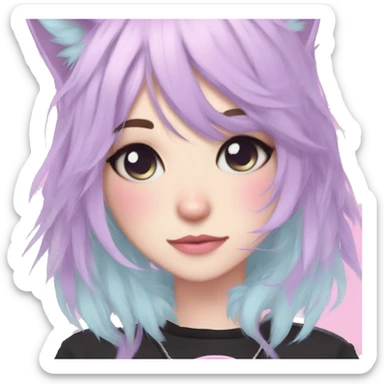 Cute Edgy Pastel Anime Emo CatLady sticker