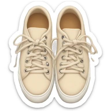 cozy beige sneakers with untied laces sticker
