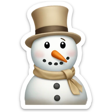 Snowman with a beige bow around neck sticker