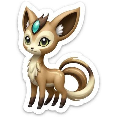 Fuzzy furry epic legendary slender elegant cute handsome realistic Meloetta-Inteleon-Gabite-Pokémon-Fakémon-fusion-hybrid-creature sticker