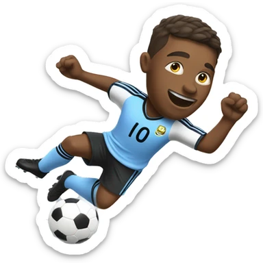 Soccer player scoring a goal sticker