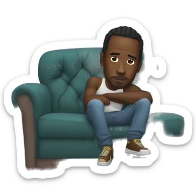 Travis Scott on a couch sticker