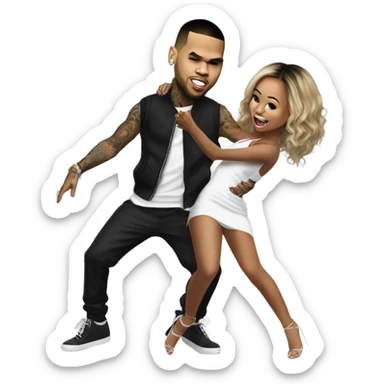 Hyper Realistic Chris Brown dancing with Karruche Tran sticker