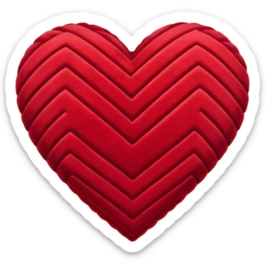 heart with a velvet zigzag pattern sticker