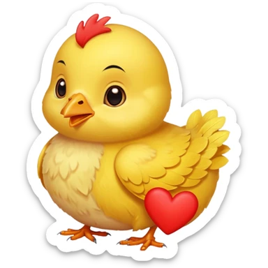 Pollito bebé con corazones  sticker