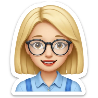 genius girl with glasses and braces sticker