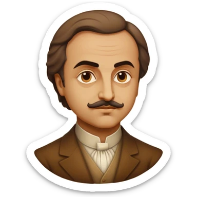 Cinematic Realistic Khalil Gibran Portrait Emoji, depicted as a poetic visionary with gentle thoughtful eyes in classic attire, rendered with soft textures and warm ethereal lighting that captures his literary spirit. sticker