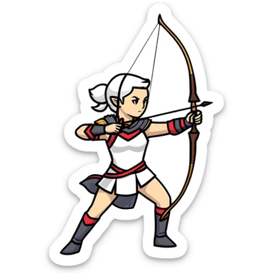 Archer Queen from Clash of Clans, full body, battle stance sticker