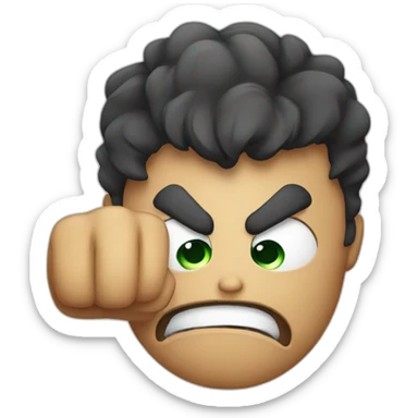 angry emoji with fist sticker