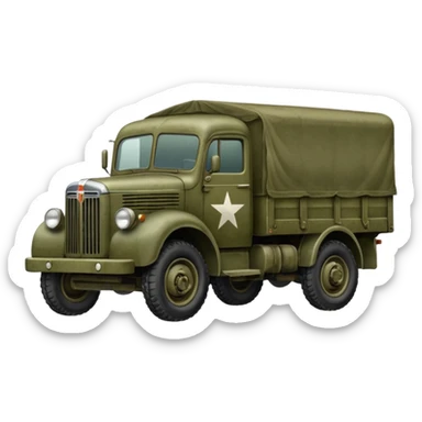 a simplistic rendition of a 1940s military truck sticker