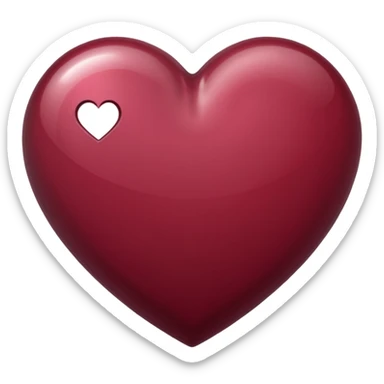 burgundy heart sticker