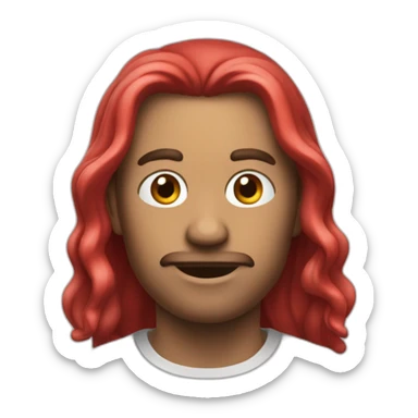 Cangrejo con cabello largo rojo sticker